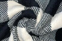 -Fleece stof - ultra soft - ruit - zwart/gebroken wit - B302 - Fleece stof - ultra soft - ruit - zwart/gebroken wit - B302