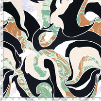 Viscose stof - abstract - kaki groen - 20158-027 - Viscose stof - abstract - kaki groen - 20158-027