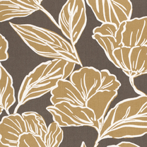 Viscose stof - bloemen en bladeren - taupe - 20153-054 - Viscose stof - bloemen en bladeren - taupe - 20153-054