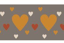 -NB 10669-056 Boord/manchet cuff jacquard hearts beige/terra - NB 10669-056 Boord/manchet cuff jacquard hearts beige/terra