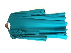Jurk met volant in petrol viscose