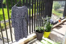 Jurk Elena met Tricot panterprint donkerblauw