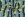 Tricot stof - strepen & bananen - petrol - 7148-015 - Tricot stof - strepen & bananen - petrol - 7148-015