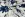 Tricot stof - fantasie bloemen - ecru/blauw - JT139 - Tricot stof - fantasie bloemen - ecru/blauw - JT139