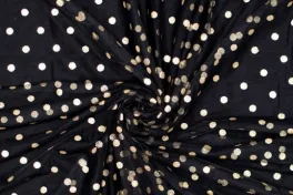 Minerva Crafts Gepunkteter Tüllstoff: Weich, 1,5m Breit, Schwarz – Perfekt Für DIY & Nähen