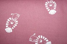 Goedkope stoffen - Canvas stof - leeuw licht - bordeaux - 2502-214