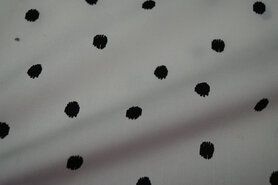 KC - Quality stoffen - Katoen stof - Poplin fantasie dots - off-white/zwart - 0197-003