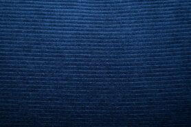 Katoen, polyester, elastan stoffen - Tricot stof - corduroy - blauw - 12501-006
