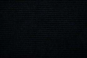 Katoen, polyester, elastan stoffen - Tricot stof - corduroy - zwart - 12501-069