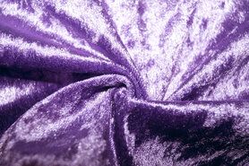 Carnavalsstoffen - Velours de panne stof - lila - 5666-043