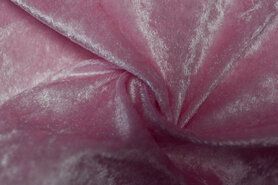 Roze stoffen - Velours de panne stof - roze - 5666-013
