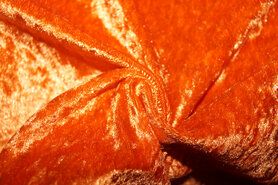Oranje stoffen - Velours de panne stof - oranje - 5666-136