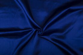 Decoratie en aankleding stoffen - Satijn stof - kobaltblauw - 4796-005
