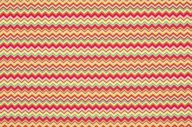 Decoratiestoffen - Polyester stof - Interieur en decoratiestof zigzag - roze - 1506-013