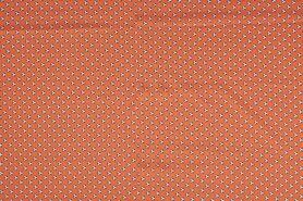 Bedrukte stoffen - Katoen stof - Katoen/Poplin voet-balletjes - oranje - 11079-036