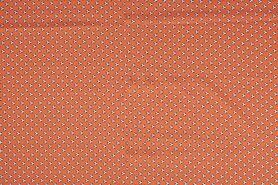 Poplin katoen stof - NB 11079-036 Baumwolle/Poplin Fußbälle orange