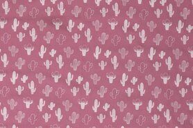 Roze stoffen - Katoen stof - cactus - oudroze - 13068-013