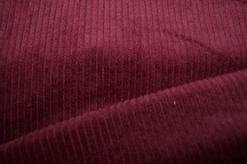 Bordeaux rode stoffen - Ribcord stof - stretch - bordeaux - 0779-400