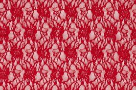 95% polyester, 5% elastan stoffen - Kant stof - rood - 12085-015