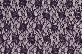 95% polyester, 5% elastan stoffen - Kant stof - paars - 12085-044