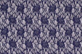 95% polyester, 5% elastan stoffen - Kant stof - blauw-paars - 12085-047