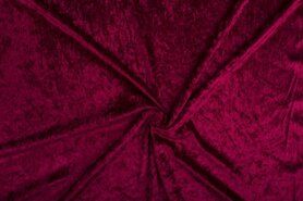 Bordeaux rode stoffen - Velours de panne stof - donker cherise - 5666-018