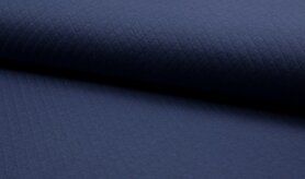 Kinderstoffen - Katoen stof - Gestepte tricot diamond - jeansblauw - 8242-005
