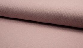 Deken stoffen - Katoen stof - Gestepte tricot diamond nude/licht oud - roze - 8242-013