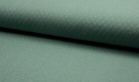 Katoenen stoffen - Katoen stof - Gestepte tricot diamond dusty - mint - 8242-022