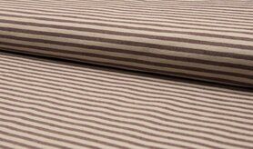 KC - Quality stoffen - Stretch stof - Bamboo Bengaline streep - bruin - Q11258-058