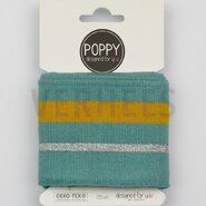 Geel - ByPoppy20 6564-003 Boord/Manchet Cuffs lurex mint/oker/zilver