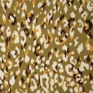 Viscose, polyester, elastan stoffen - Viscose stof - Viscrepe panter swipes - groen - 16629-219
