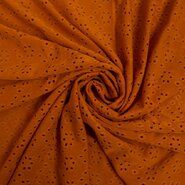 Bloemen motief stoffen - Tricot stof - broderie - terra/oranje - 16695-455