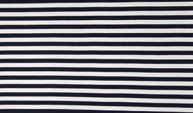 Zomer stoffen - Tricot stof - French Terry gestreept - donkerblauw - 1089-008