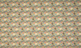 OR - Quality stoffen - OR4508-183 Tricot organic bloemen zachtgeel