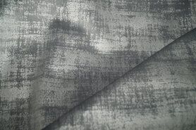 Meubelstoffen - Polyester stof - Interieur- en gordijnstof fluweelachtig patroon - middengrijs - 340066-E3-X