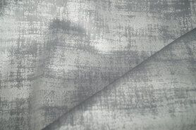 Grijze stoffen - Polyester stof - Interieur- en gordijnstof fluweelachtig patroon - grijs - 340066-E11