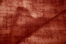 Roestbruine stoffen - Polyester stof - Interieur- en gordijnstof fluweelachtig patroon - roest - 340066-S-X