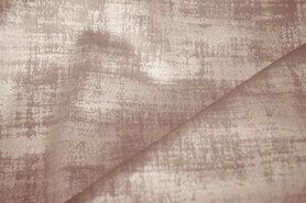 Meubelstoffen - Polyester stof - Interieur- en gordijnstof fluweelachtig patroon - beige - 340066-V-X