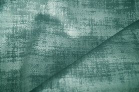 Meubelstoffen outlet - Polyester stof - Interieur- en gordijnstof fluweelachtig patroon fris - oudgroen - 340066-Y7-X