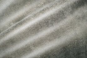 Gordijnstoffen per meter - Polyester stof - Interieurstof suedine leatherlook - grijs - 322221-E3-X