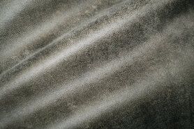 Polyester stoffen - Polyester stof - Interieurstof suedine leatherlook - grijs-taupe - 322221-E6-X