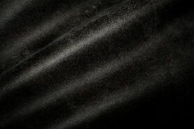 Kussen stoffen - Polyester stof - Interieurstof suedine leatherlook - zwart - 322221-E8-X