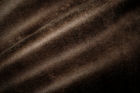 Meubelstoffen - Polyester stof - Interieurstof suedine leatherlook - chocoladebruin - 322221-Q1-X
