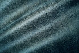 Blauwe stoffen - Polyester stof - Interieurstof suedine leatherlook - petrol - 322221-T6-X