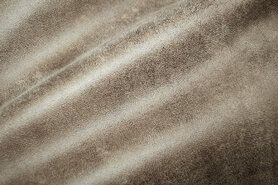 Beige stoffen - Polyester stof - Interieurstof suedine leatherlook - lever - 322221-V1-X