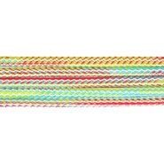 Blauw - Vierkant koord gemeleerd rood/groen/blauw 5mm (95686)