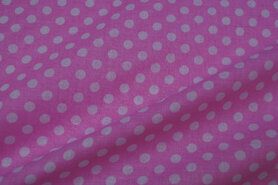 LB stoffen - LB30 Baumwolle Punkte rosa/weiss