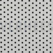 By Poppy - Katoen stof - little stars - wit/zwart - 4955-101