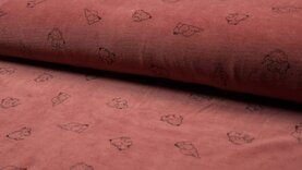 KC - Quality stoffen - Nicky velours stof - VeloursOlifant - donkerroze/terra - 8313-037